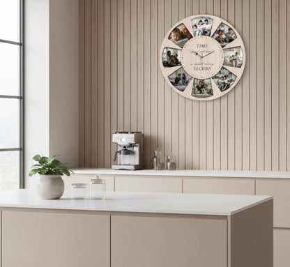 Kişiselleştirilebilir Aile Fotoğraflı Duvar Saati |Özel Anı Hediyesi